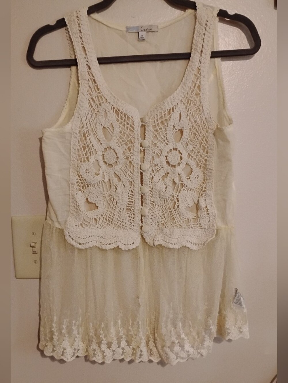 Crochet Top (M) 100% Cotton